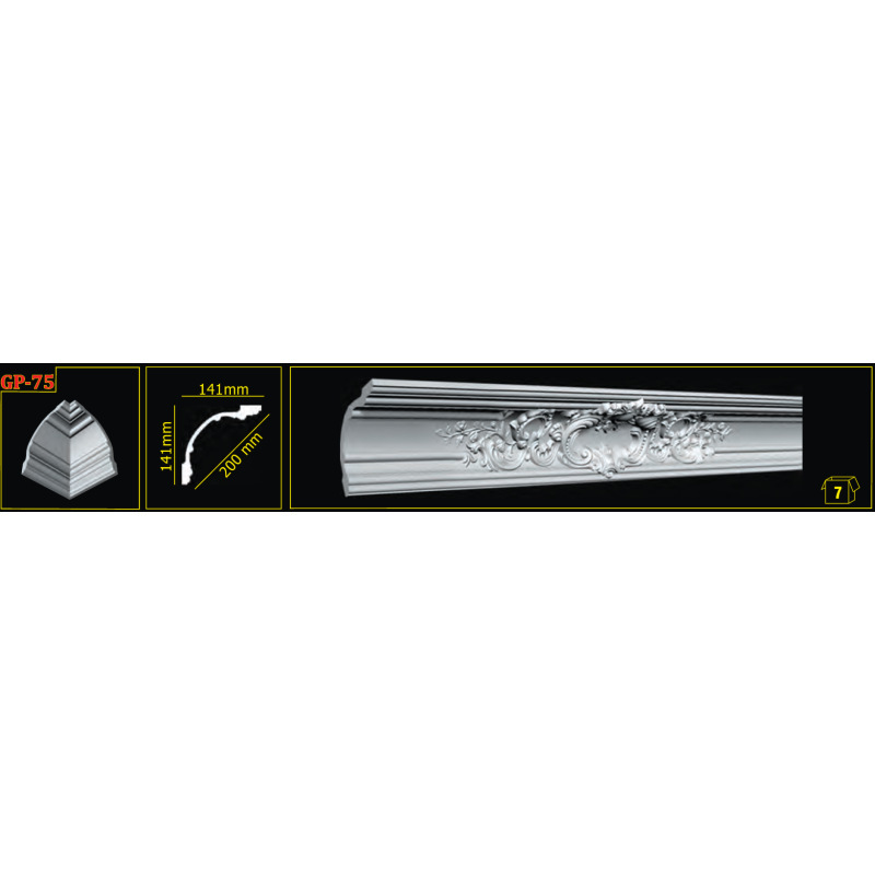 Потолочный плинтус glanzepol GP75