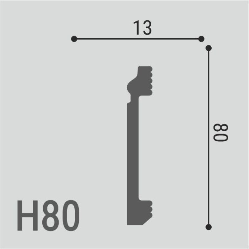 Плинтус напольный из дюрополимера H 80