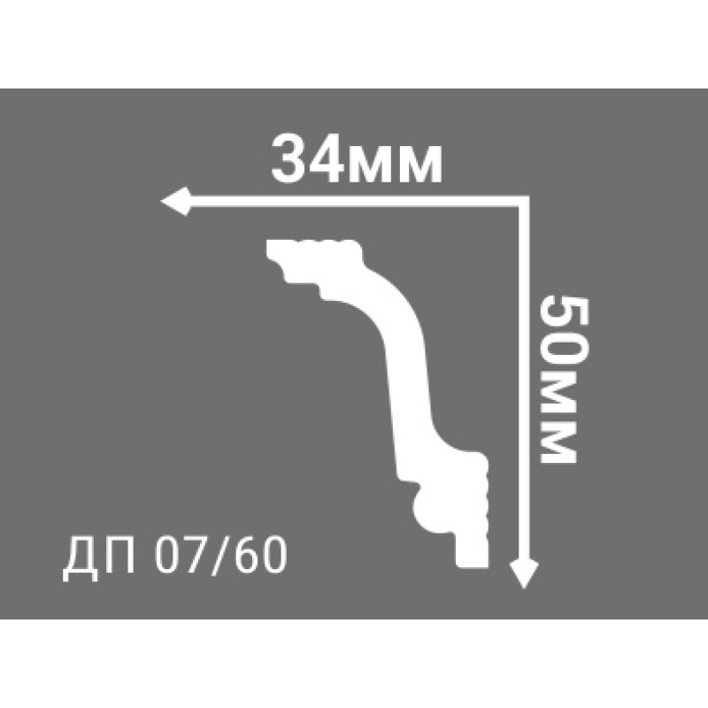 Потолочный плинтус с рисунком ДП 07/60