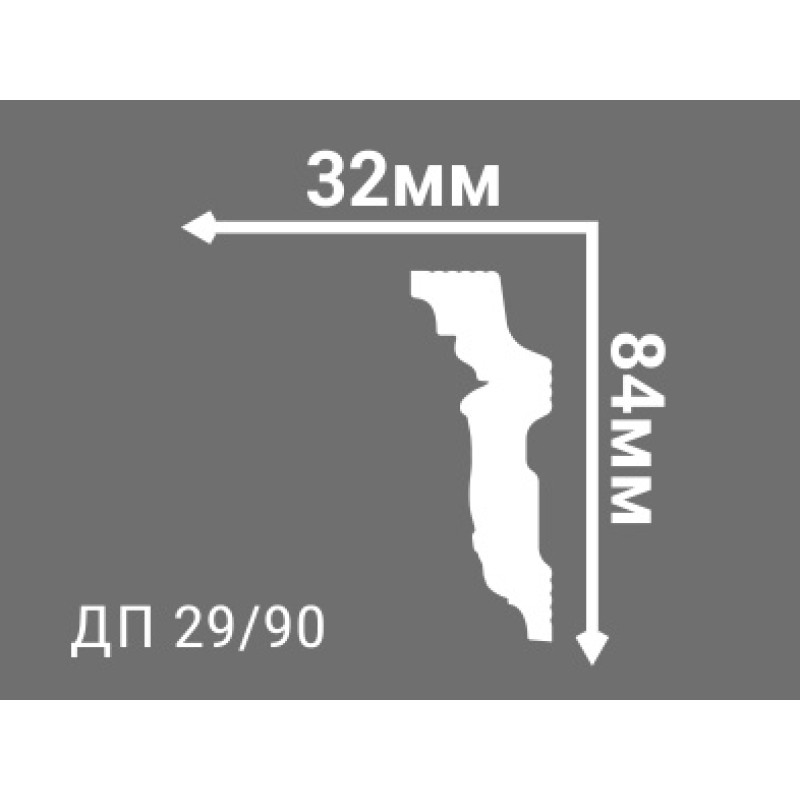 Потолочный плинтус с рисунком ДП 29/90 