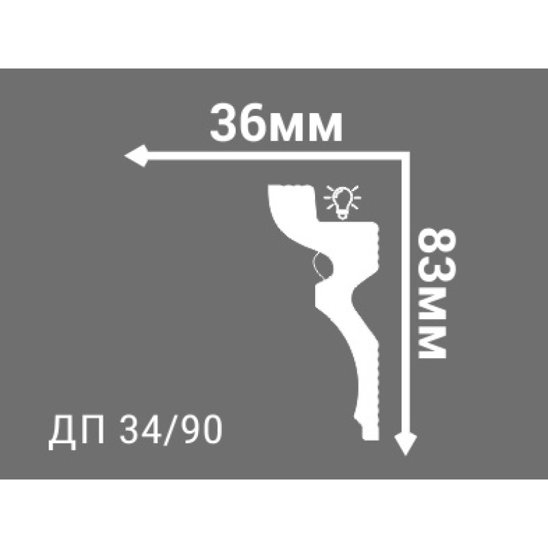 Потолочный плинтус с рисунком ДП 34/90 