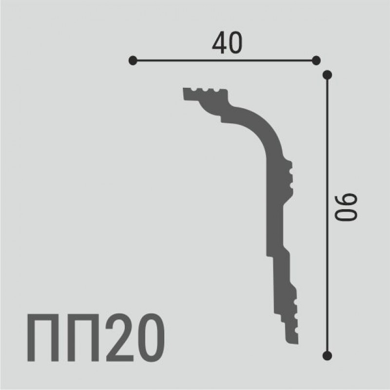 Карниз XPS POLYMER ПП 20 90/40