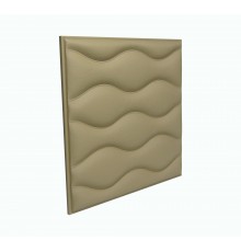 Мягкая стеновая панель из экокожи Wave 400 х 400 мм - Brandy