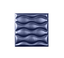 Мягкая стеновая панель из экокожи Wave - Navy