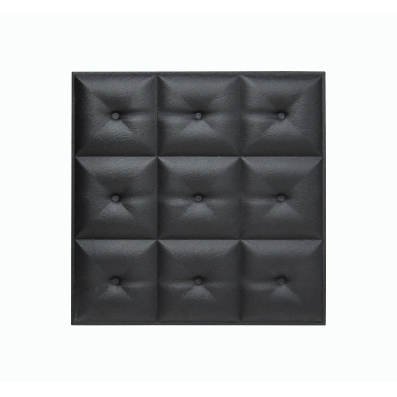 Мягкая стеновая панель из экокожи Boss 400х400 мм - Black