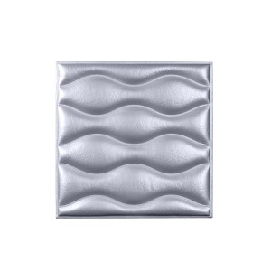 Мягкая стеновая панель из экокожи Wave - Silver