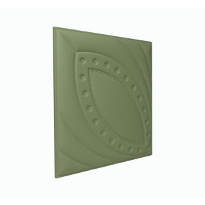 Мягкая стеновая панель из экокожи Petal 400х400 мм - Olive