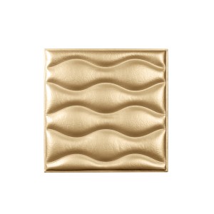 Мягкая стеновая панель из экокожи Wave - Gold