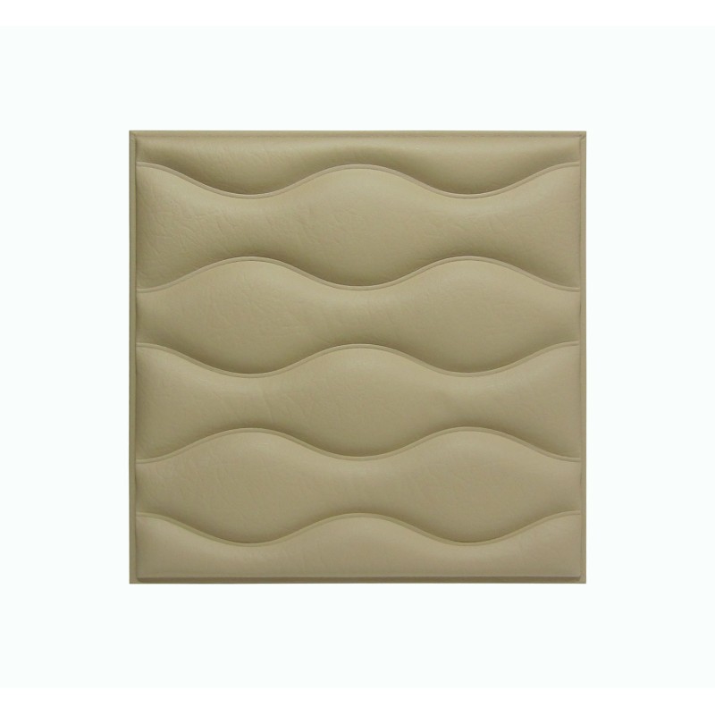 Мягкая стеновая панель из экокожи Wave 400 х 400 мм - Brandy
