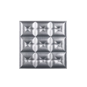 Мягкая стеновая панель из экокожи Boss 400х400 мм - Silver