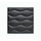 Мягкая стеновая панель из экокожи Wave 400 х 400 мм - Black