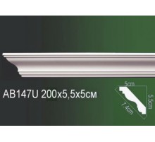 AB147U Плинтус потолочный без орнамента