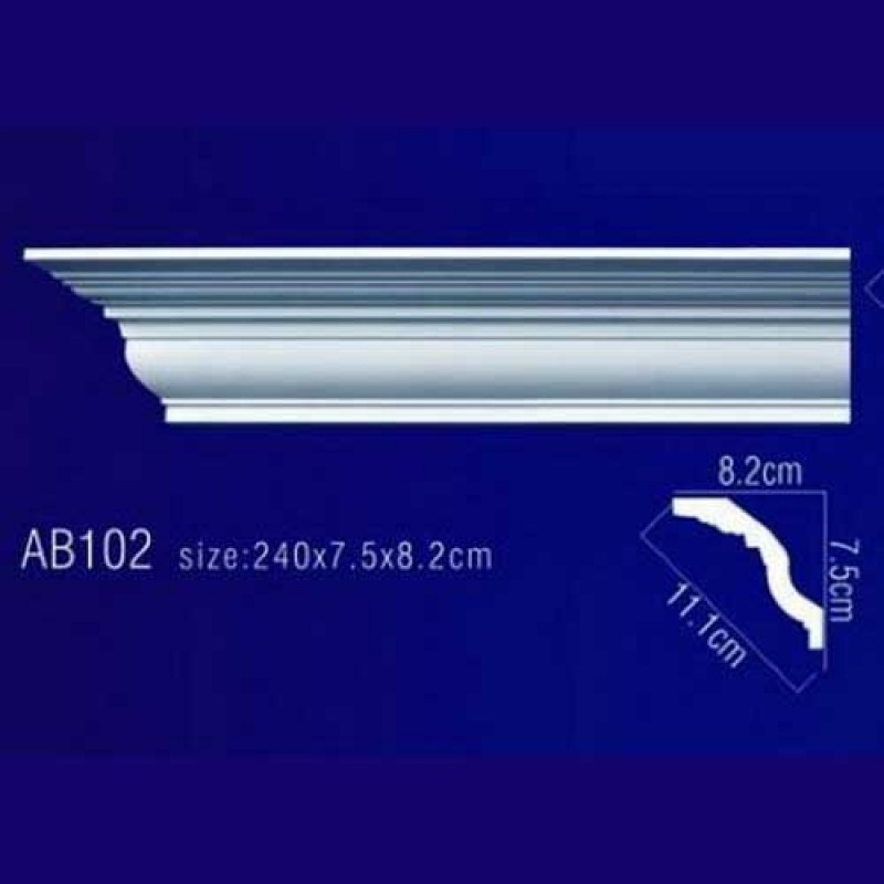 Плинтус потолочный без орнамента Гибкий AB102F