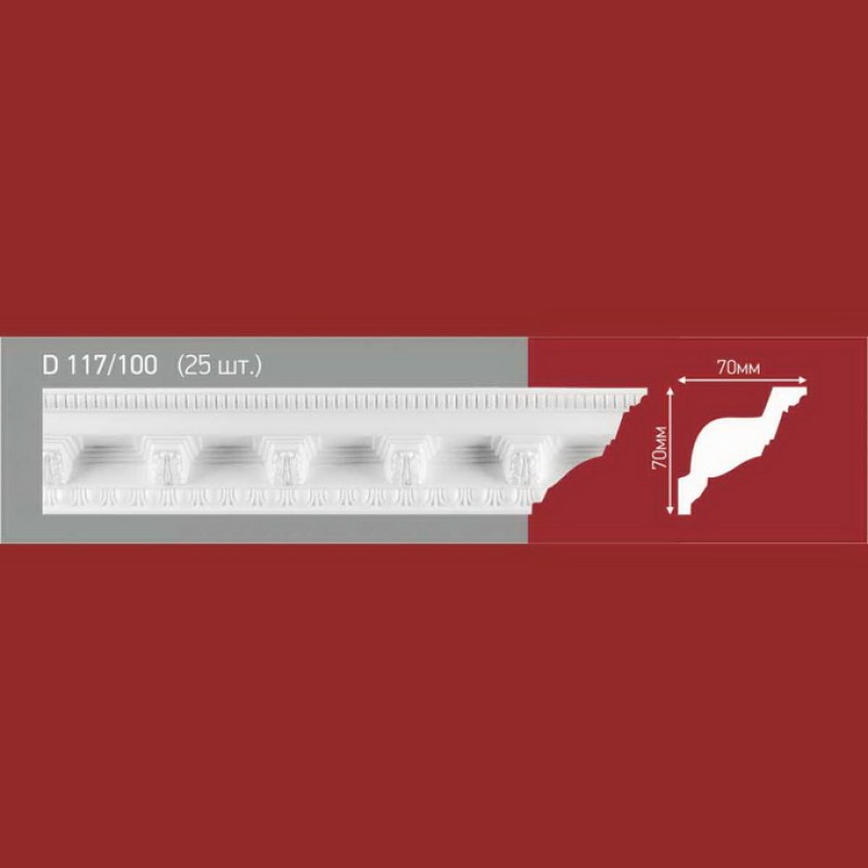 Плинтус потолочный полистиролD117-100 (25)