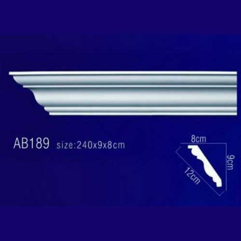 Плинтус потолочный без орнамента Гибкий AB189F