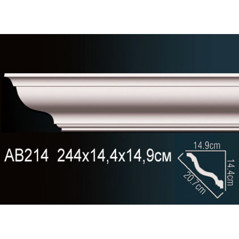 Карниз потолочный гладкий AB214