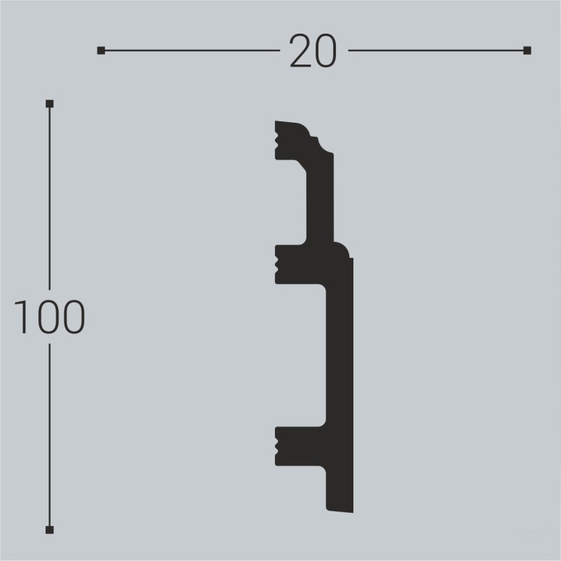 Плинтус напольный из дюрополимера П10 100-20