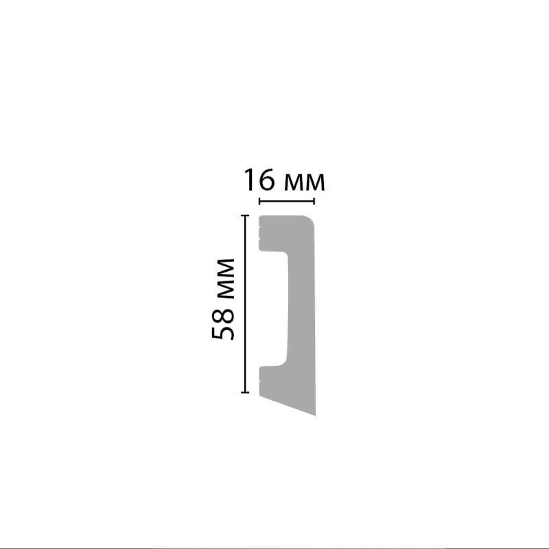 Плинтус напольный Decomaster D234-16ДМ (58*16*2400мм)