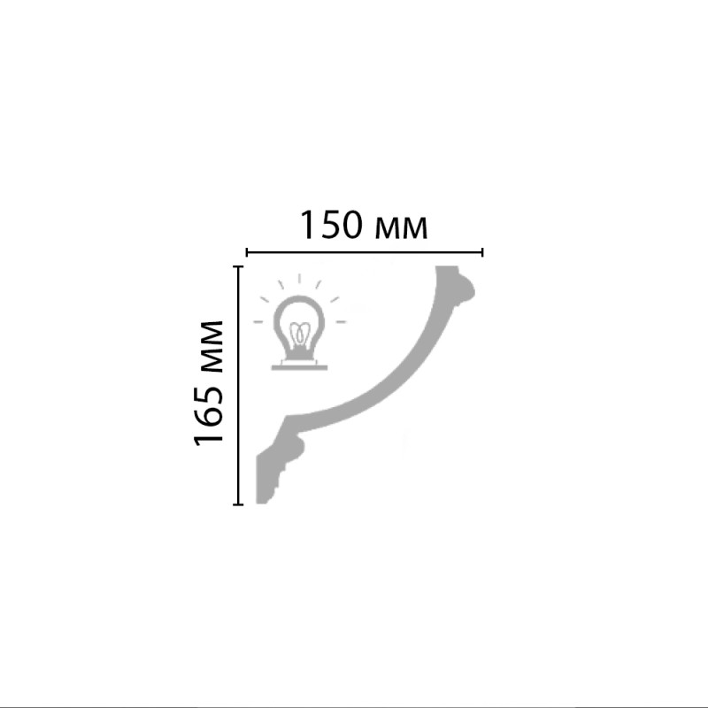 96900/14 плинтус под.свет DECOMASTER-2 (165х150х2400мм)