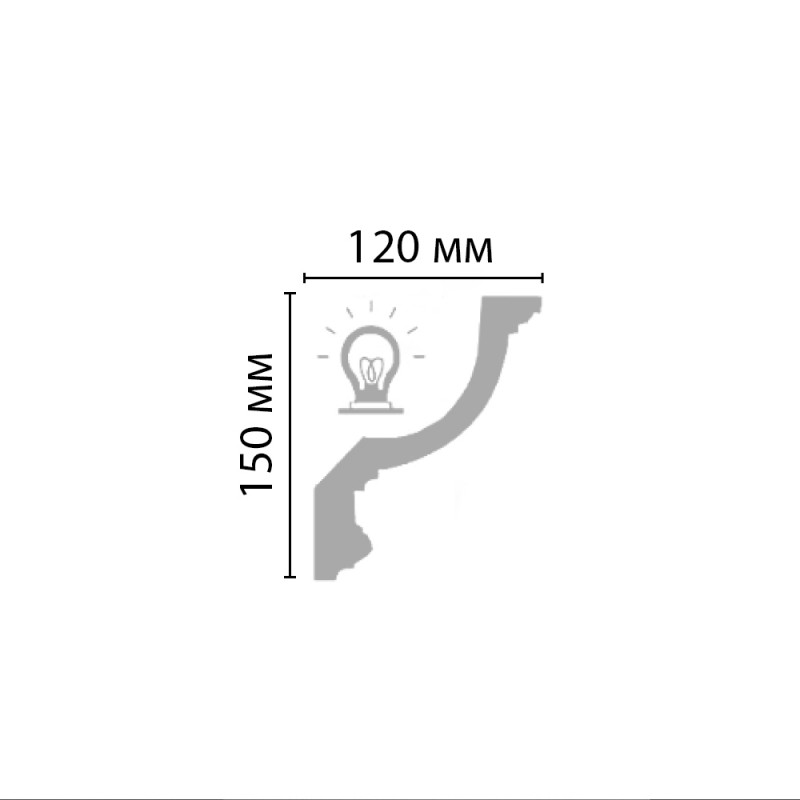 96901/16 плинтус DECOMASTER-2 (150х120х2400мм) под свет