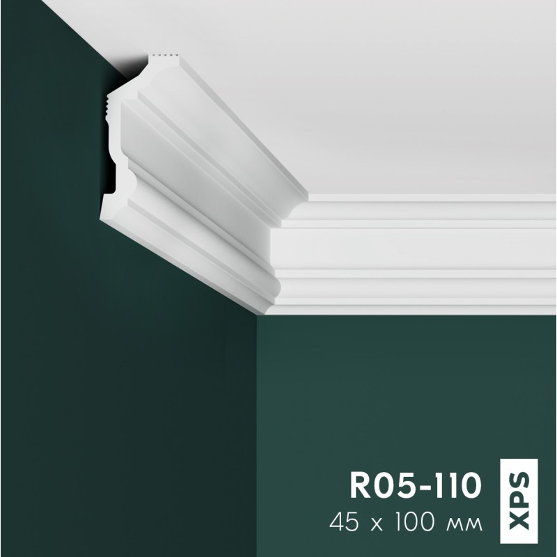 Плинтус потолочный ПраймДекор R05-110 135/65