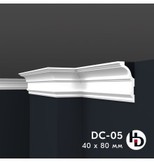 Потолочный плинтус из жесткого XPS ПраймДекор HD DC05 80/40