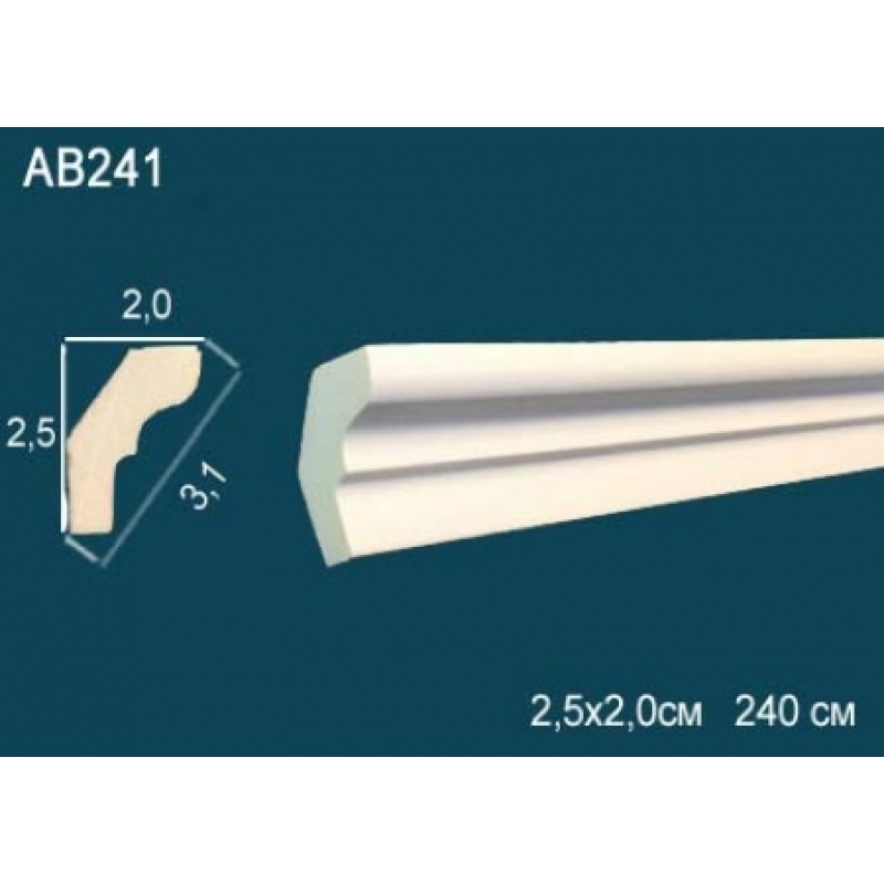 Потолочный плинтус без орнамента AB241
