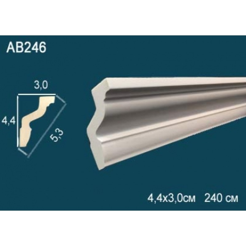 Потолочный плинтус без орнамента AB246