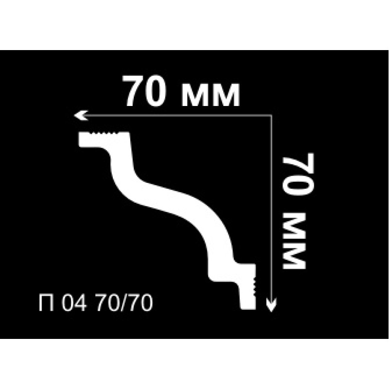 Плинтус потолочный П 04 70/70