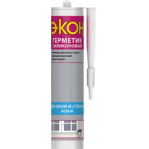 Герметик Силиконовый для окон и стекол ЭКОН, белый, 280 мл
