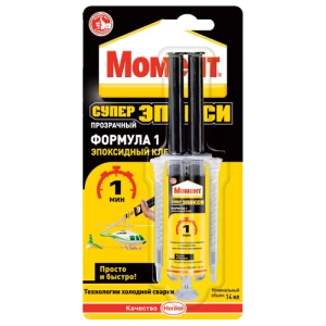 Клей Момент Супер Эпокси Формула 1, прозр., шприц, 14мл