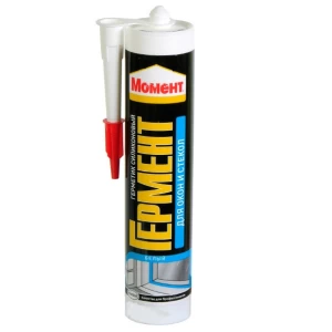 Герметик Силиконовый Момент ГЕРМЕНТ для стекол, белый, 280мл