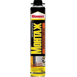 Монтажная пена Пожаростойкая Профессиональная, Момент, 750мл