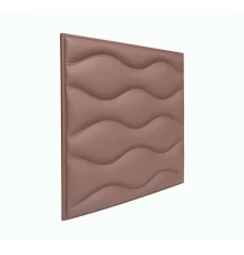 Мягкая стеновая панель из экокожи Wave 400 х 400 мм - Salmon